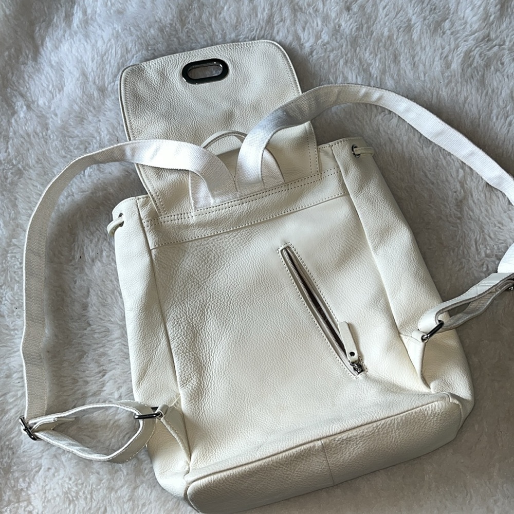 Ameri Leather Ivory Off White Pebbled Leather Dra… - image 6